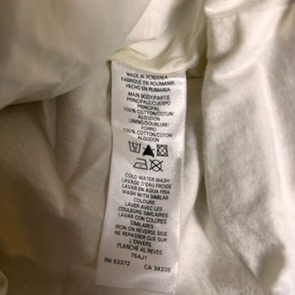 French Connection Ivory Peacoat Womens 6 100% Cotton Double Breasted Minimalist - Picture 6 of 11